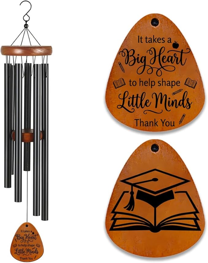 Wind Chime Gift for Teacher, Garden Decor Wind Chimes for Graduation Teacher Appreciation Thank You Gift On Thanksgiving Birthday