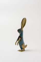 De Kulture Handcrafted Recycled Iron Gold Bunny Sitting Decorative Collectible Figurine showpiece Holiday décor Ideal for Garden Decoration, 4x1.9x8.8 (LWH) inches