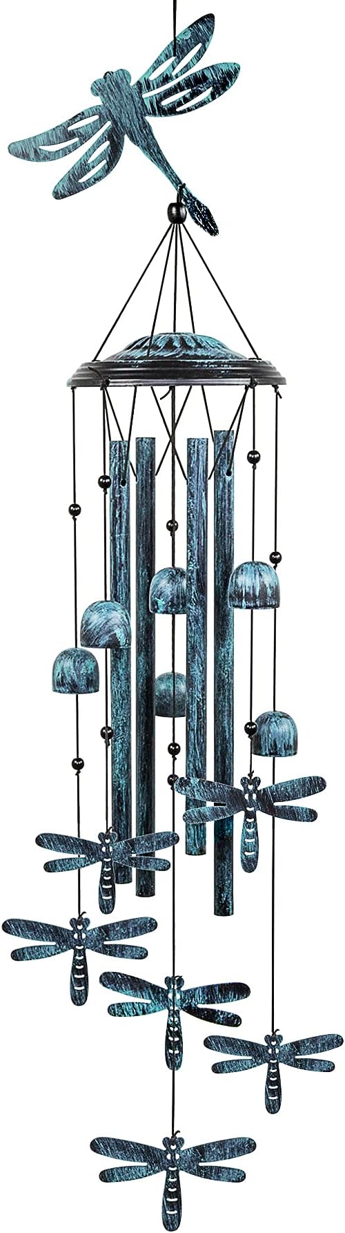 Monsiter QE Outdoors Wind Chimes with 4 Aluminum Tubes - Dragonfly S Hook, Wind Bells Hanging Decorate for Patio, Garden, Backyard or Porch