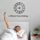 Large Outdoor Clock, Silent Non-Ticking Battery Operated Outdoor Wall Clock, Black Modern Metal Wall Clock for Patio, Porch, Pool Area, Kitchen, Bedroom, Living Room, Farmhouse Decor - 20 Inch