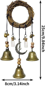 Witch Bells Magical Wind Chimes, Hanger Witchcraft Decor, Crystal Quartz Hanging Pendant Decor