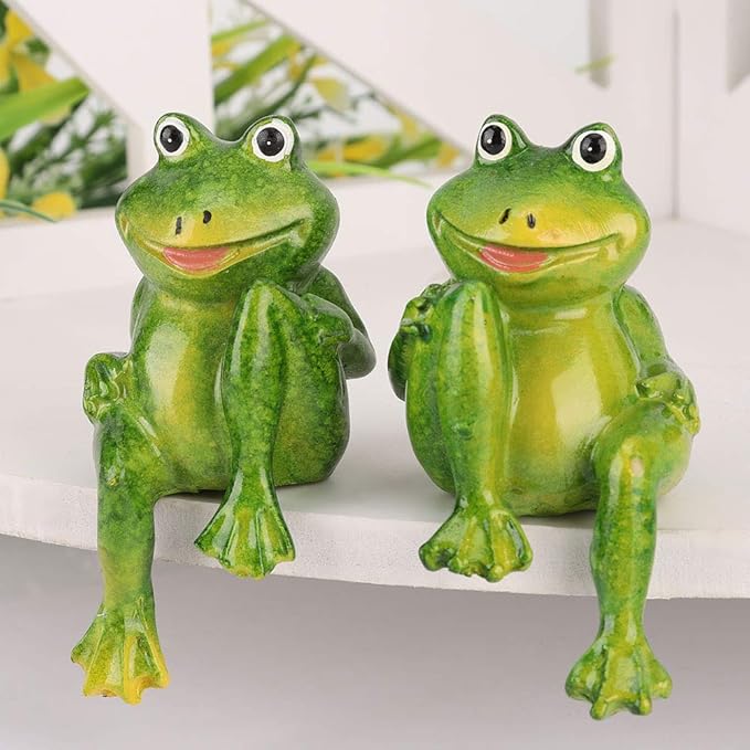 2pcs Handcrafted Statue Garden Decor Ornament Sculpture for Outdoor Courtyard Park Villa with Natural Material