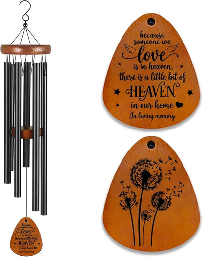 Memorial Wind Chimes, Bereavement Wooden Wind Chimes in Memory of Loss of Love One Sympathy Gifts for Outdoor Remembrance
