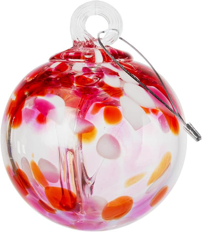 Dale Tiffany Hand Blown Glass, 3" Diameter Blush, Tree of Life Collection, Witch Globe Hanging Garden Indoor/Outdoor Decorative Ornament Gazing Ball