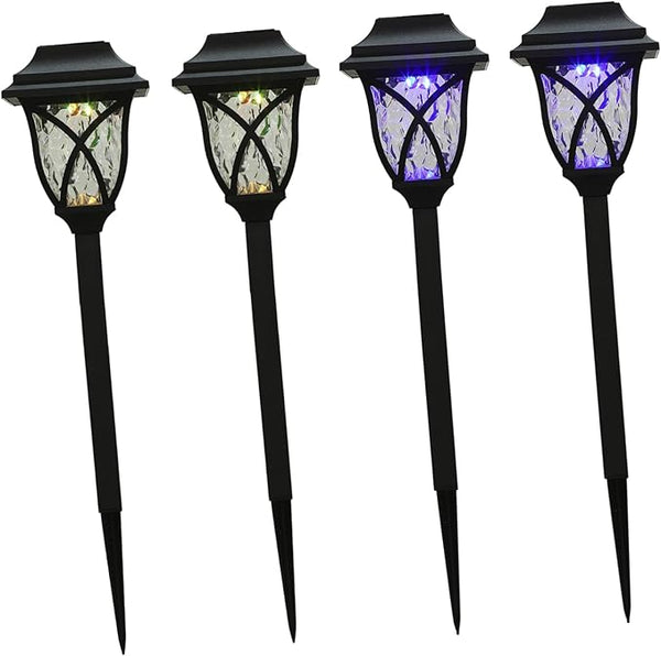 Angoily 4pcs Solar Lawn Lights Easy Install Led Outdoor Garden Lighting for Pathways Unique Design Solar Powered Landscape Decor