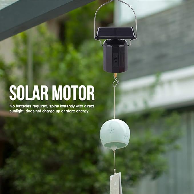 Solar Powered Wind Spinner Motor, Solar Powered Wind Chime Ornament Hanging Rotating Motor for Hanging Display Garden Yard Patio Lawn Outdoo