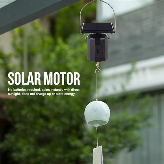 Solar Powered Wind Spinner Motor, Solar Powered Wind Chime Ornament Hanging Rotating Motor for Hanging Display Garden Yard Patio Lawn Outdoo