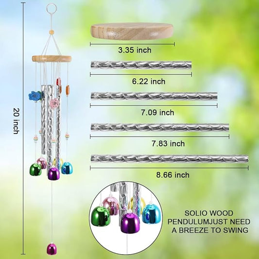 Chicken Wind Chimes for Outside Chicken Toys for Coop, Chicken Wind Chime Enrichment Toys, Hanging Chick Peck Toy with Colorful Bells