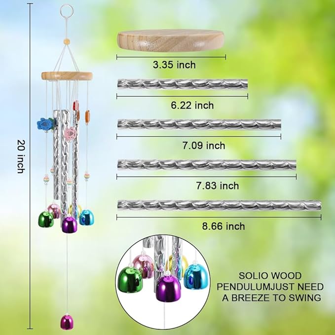2 Pack Chicken Wind Chimes for Outside Chicken Toys for Coop, Chicken Wind Chime Enrichment Toys, Hanging Chick Peck Toy with Colorful Bells