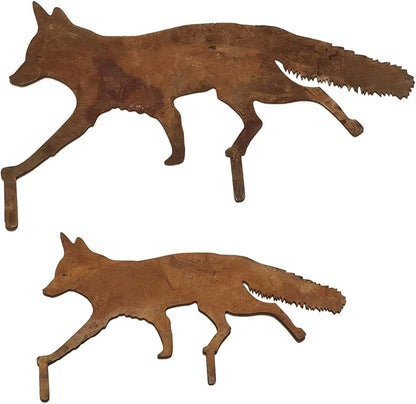 2 PCS Animal Garden Decoration, Lawns Animal Indoor Outdoor Garden Statue, Animal Figurine for Gardens Patios, Creative Animal Garden Sculpture, Sneaky Rustic Animal Garden Decoration