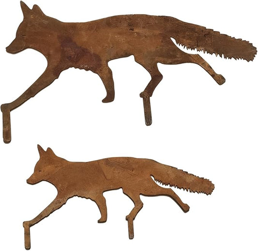 2 PCS Animal Garden Decoration, Lawns Animal Indoor Outdoor Garden Statue, Animal Figurine for Gardens Patios, Creative Animal Garden Sculpture, Sneaky Rustic Animal Garden Decoration
