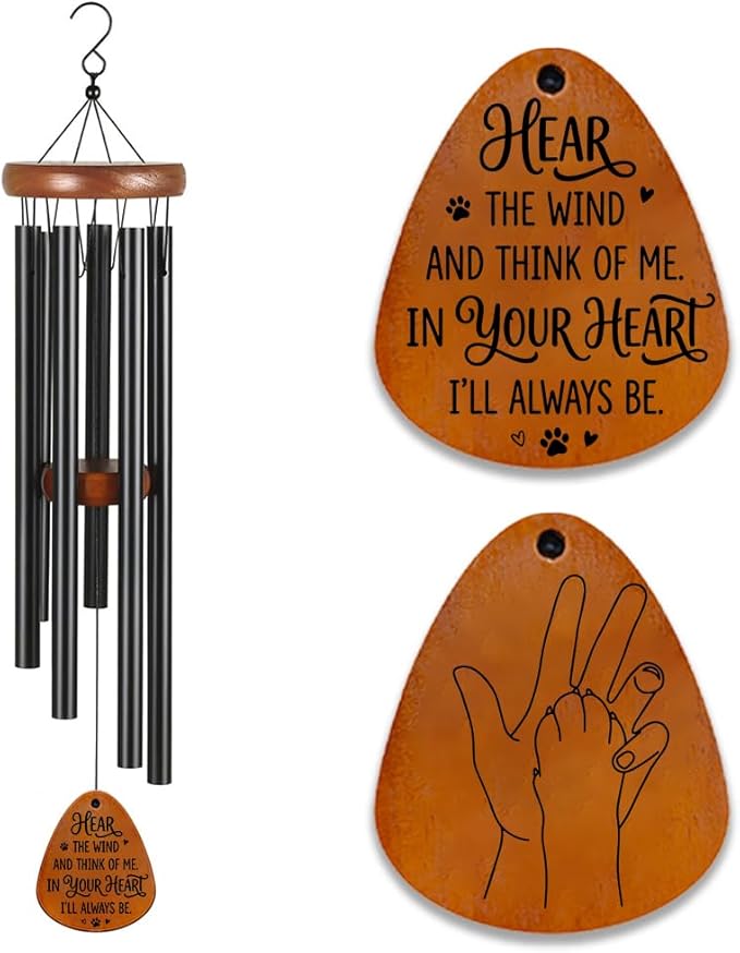 Pet Memorial Wind Chimes, Sympathy Gifts for Loss of Pets, Pet Bereavement Wind Chime for Garden Balcony Porch Window Patio, Unique Memorial Windchime Gifts for Friends and Family