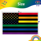 Pride Flag 3x5 Ft Double Sided LGBTQ Rainbow Decorations for Indoor Outdoor Hanging - Gay Love Party Supplies With Brass Grommets for Garden, Lawn, Yard, Parade Decor