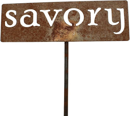 Classic Metal Garden Markers 19 Inches Tall (savory, Naturally Rusted)