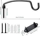 Plant Hooks for Wall Hanging Plant Bracket with Ajustable Angles for Bird Feeder, Wind Chimes, Flower Basket 12.2 Inches