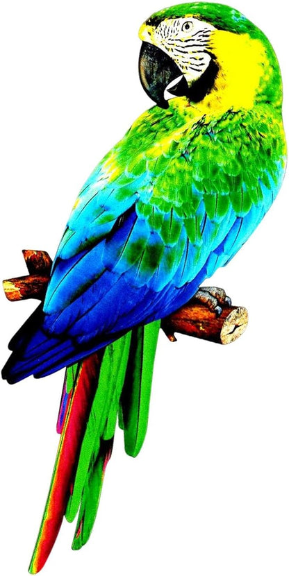 MagiDeal Artificial Parrots Figurines, Metal Birds Decoration, 2D Flat Parrot Craft Statue, Bird Model Photo Props, Macaw Sculpture for Outdoor Party Garden Lawn Yard Fence Decor, Style A