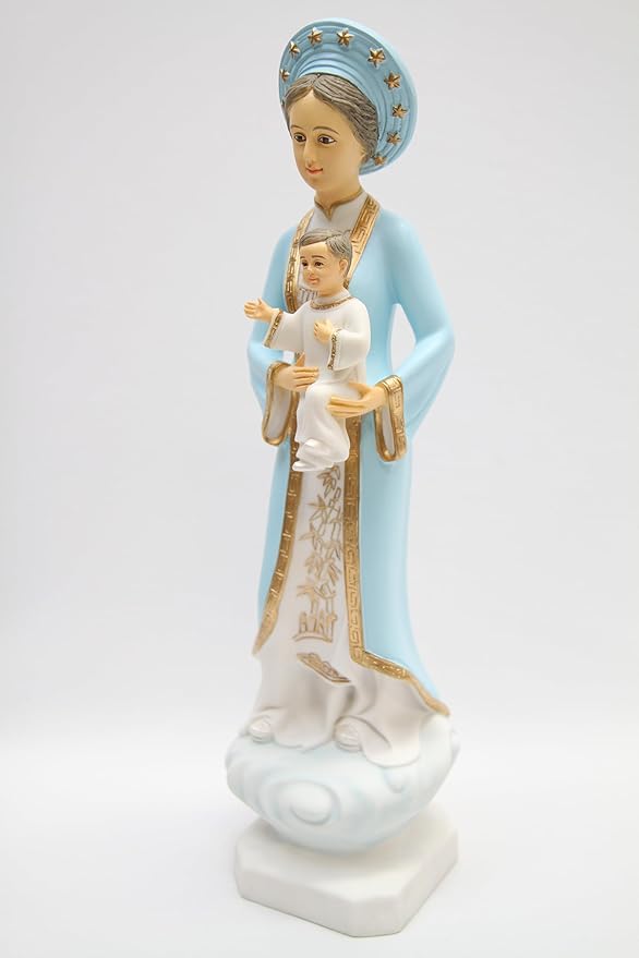 Vittoria Collection 16 Inch Our Lady of La Vang Statue Indoor Outdoor Made in Italy