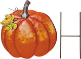 K KILIPES 18.9" H Metal Pumpkin Garden Stake Decorative Fall Pumpkin Yard Sign for Home Outside Garden Lawn Porch Autumn Thanksgiving Decorations (1)