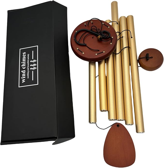 37 Inch Deep Tone Wind Chimes for Outside, Memorial Wind Chimes for Loss of Loved One, Large Gold Metal Wind Chimes for Garden Decor, Sympathy Gifts for Bereavement, Outdoor Chimes