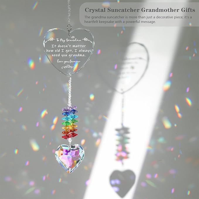 Grandma Gifts, K9 Crystal Suncatcher Grandma Birthday Gifts from Granddaughter Grandson Grandchildren Grandkids for Mothers Day Christmas