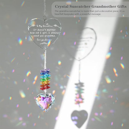 Grandma Gifts, K9 Crystal Suncatcher Grandma Birthday Gifts from Granddaughter Grandson Grandchildren Grandkids for Mothers Day Christmas