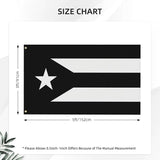 Black Puerto Rico Flag 3x5 Foot Puerto Rican National Flags with 2 Grommets for Indoor Outdoor Yard House Garden Décor