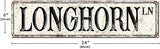 Madcolitote Rustic Longhorn Wood Signs Longhorn Custom Street Signs Metal Retro Wood Plaque Farmhouse Wall Art Wall Decor for Home Bars Clubs Cafes Man Cave Party 6x24in