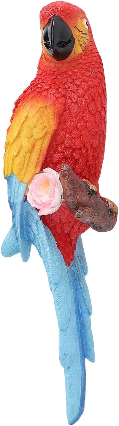 Fdit Vibrant Sculpture, Carving Weather Proof Figurine Lightweight Garden Statue with Vibrancy for Outdoor Indoor Decoration (Left Red)
