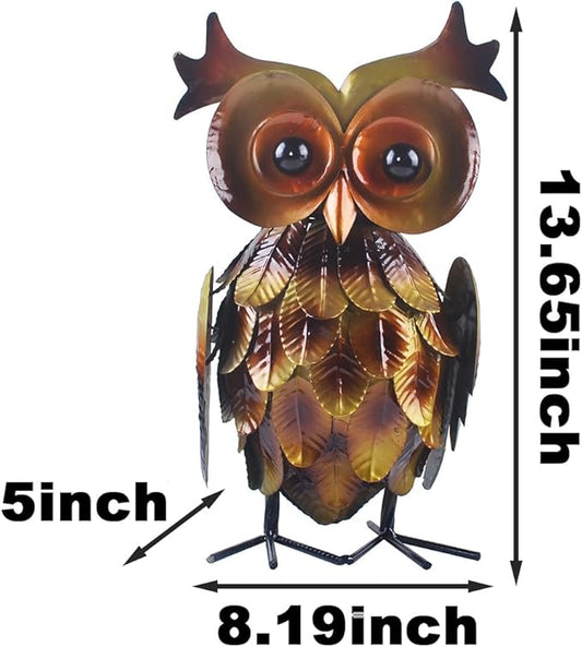 Owl Statue Creative Owl Sculpture Garden Decoration Metal Yard Art for Yard Outdoor Decoration