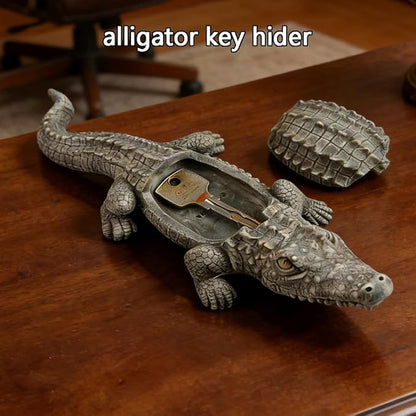 Hide A Key Outside Crocodile Key Hiders, Animal Spare Key Hider Hidden Key Holder Small Alligator Statue for Garden Outdoor Indoor or Yard