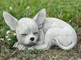 Cute Chihuahua Statue Concrete Dog Figurine Pet Memorial Decor Stone Chihuahua Sculpture Outdoor Statues Garden Ornament