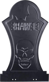 3-D Metal Halloween Ghost Cemetery XL 17" Tombstone w Stakes -BEWARE- Durable, Rustproof, UV Raised Printing- Upgrade Your Haunted House Mansion w Cemetary Lawn Decor- No More Flimsy Foam Graveyards
