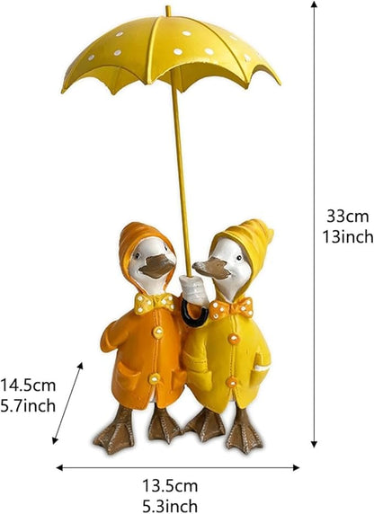 Garden Statues Duck Holding Umbrella Statue Resin Figurine Creative Craft Ornament Animal Sculpture Garden Decor Umbrella Yard Statue Yard Ornaments Decor