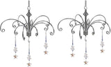 HOHIYA Crystal Suncatcher Hanging Display 2 Pack 12 Inch Silver Metal Chain Prism Rainbow Ornament for Window Garden and Christmas Decor Easter Taiwan Made