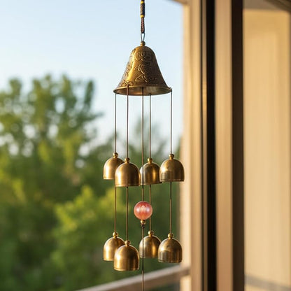 Lucky Wind Chimes Fengshui Bell Copper Wind Chimes for Outside Clearance 6 Bells Chinese Hanging Feng Shui Decor Home Garden Hanging Decoration Good Luck Blessing