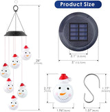 PACETAP Christmas Solar Wind Chimes Outdoor, Color Changing LED Hanging Decor, New Year Garden Decoration for Children/Mom