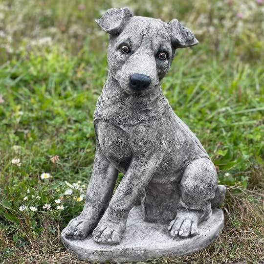 Jack Russell Terrier Statue Life Size Dog Sculpture Jack Russell Figurine Dog Garden Statue