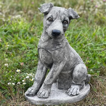 Jack Russell Terrier Statue Life Size Dog Sculpture Jack Russell Figurine Dog Garden Statue