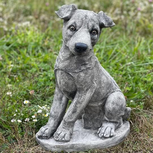 Jack Russell Terrier Statue Life Size Dog Sculpture Jack Russell Figurine Dog Garden Statue