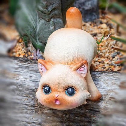 Cat Flower Pot Huggers for Flower Pots, Cute Plant Pot Hanger Ornaments, Funny Plant Decorations for Pots, Resin Cat Figurines for Garden Planters Edge Hanging Decor (B)