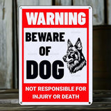Beware of Dog Sign German Shepherd Metal Sign Warning Beware of Dog Signs for Fence Outdoor Farm Garden Gate Home Yard Decor 12x16 Inch