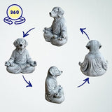 OLOMA Concrete Spiritual Dog Statue Heavy Stone Sculpture Resin Coated Durable Outdoor Indoor Lawn Patio Decorative Accent Element for Peaceful Spaces Decorative Garden Accent Feature