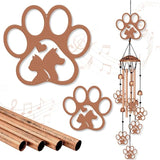 ORIGACH Metal Paw Print Wind Chimes Dogs Cat Pet Wind Chime Gifts for Pet Lover Deep Tone Suitable for Outdoor, Indoor, Balcony, Garden, Courtyard, Porch, 30-Inch Long