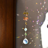 Crystal Suncatcher with Bee, Hanging Rainbow Maker with Colorful Prisms, Honeybee Suncatcher Gift, Window Ornament for Home, Garden, Patio Decor