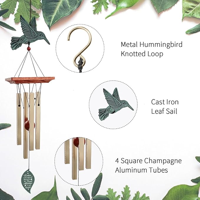 ASTARIN Personalized Wind Chimes Outdoor Deep Tone,Customized Memorial Wind Chimes Large, Large Deep Tone Wind Chimes Outdoor for Garden Hanging Décor,Sympathy Gifts