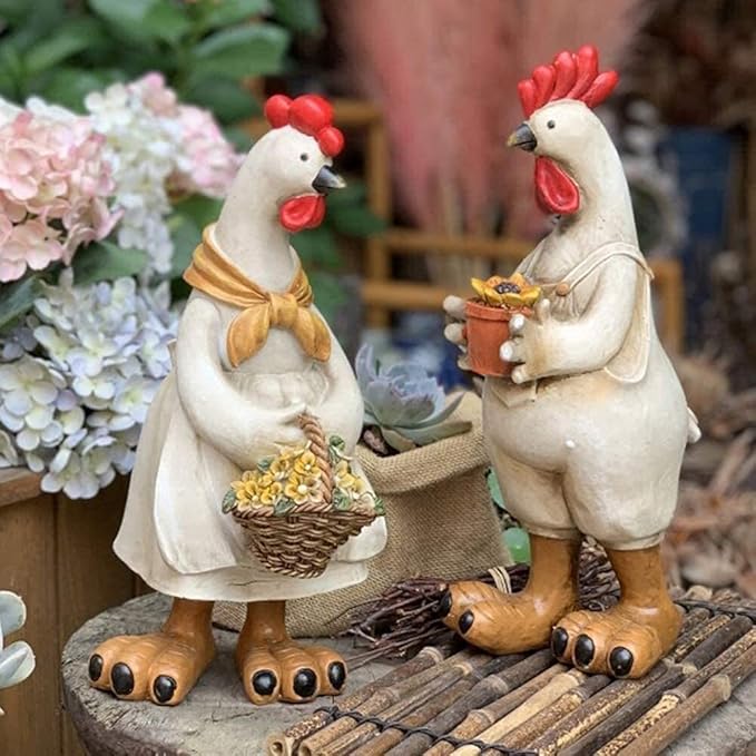 Garden Ornaments Outdoor Resin Garden Ornament Hand-Painted Creative Animal Zodiac Ornaments Sculpture Outdoor Garden Housewarming Gift Garden Ornaments