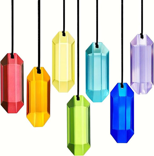 Suncatcher Crystal Rainbow Prism 7 Pack Faceted Crystal Suncatcher Rainbow Prism Hanging Pendant Window Home Garden Car Decor