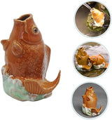 Kisangel Carp Statue Fountain Nozzle 4.33 Inch Outdoor Garden Water Spray Sprinkler for Pond Water Feature and Yard Decor