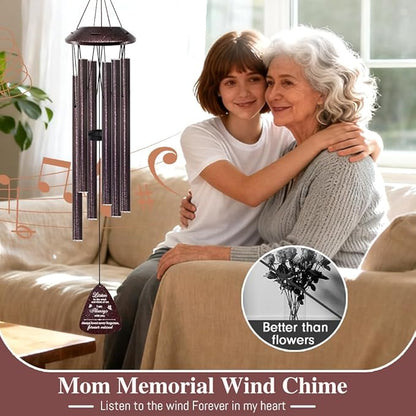 Memorial Wind Chimes for Loss of Loved One – Sympathy Wind Chime with Saying “Listen to The Wind” – Remembrance Bereavement Gift for Garden, Patio, or Outdoor Decor