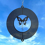 Personalized Butterfly Metal Wind Spinner, Custom Hanging Decoration for Outdoor Display, Kinetic Garden Ornament, Symbolic Gift (Butterfly Garden Wind Spinner)